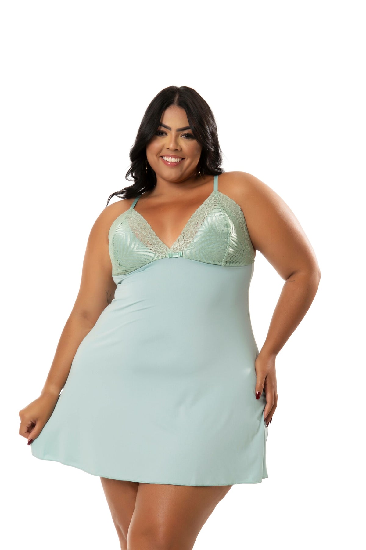 Camisola Plus Size em Branco – Doce Malícia