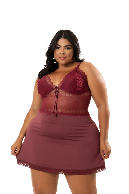 Camisola plus size em microfibra em Branco – Doce Malícia