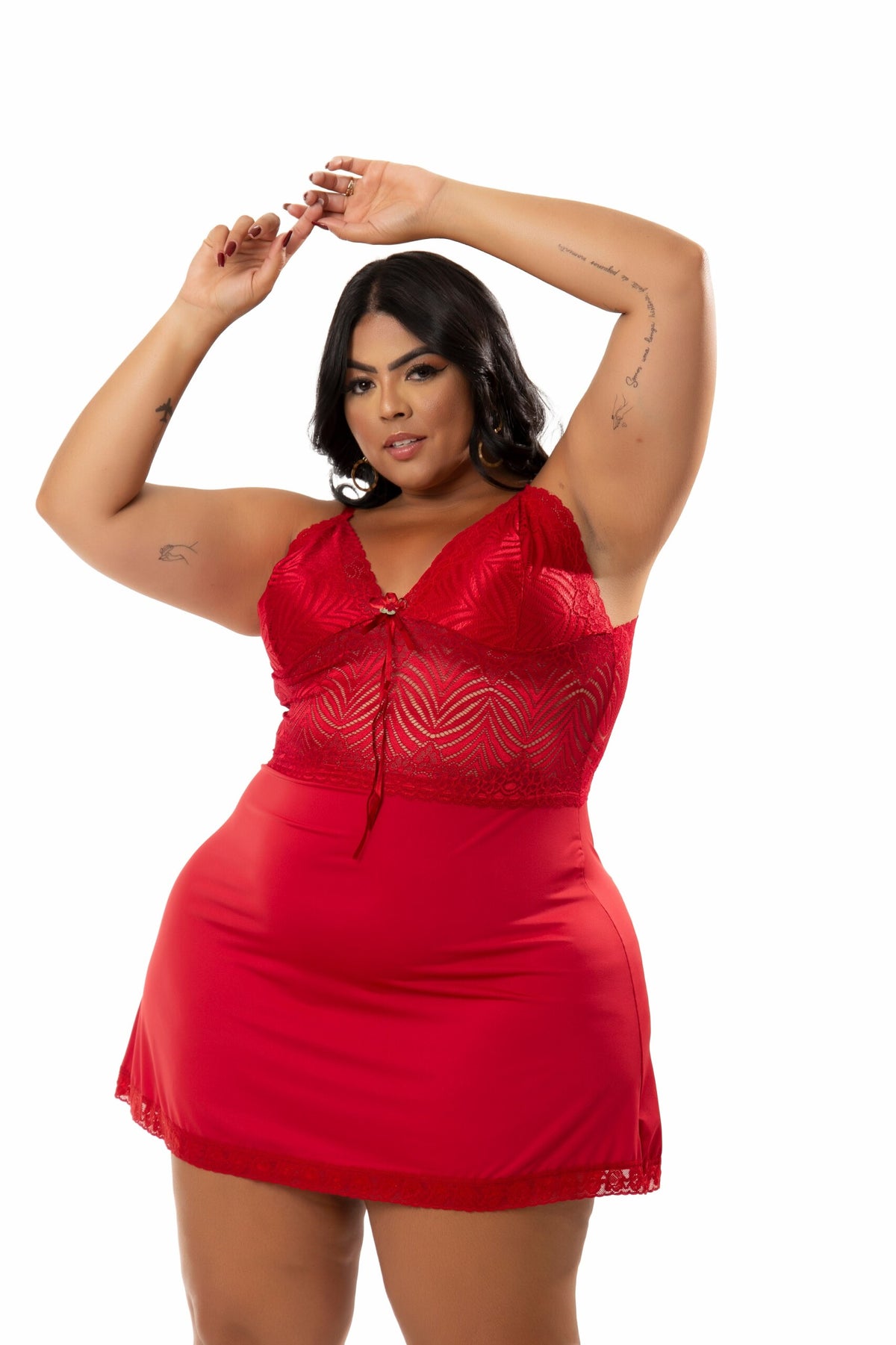 Camisola plus size em microfibra em Branco – Doce Malícia