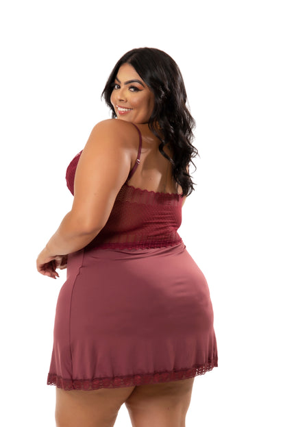 Camisola plus size em microfibra em Branco – Doce Malícia
