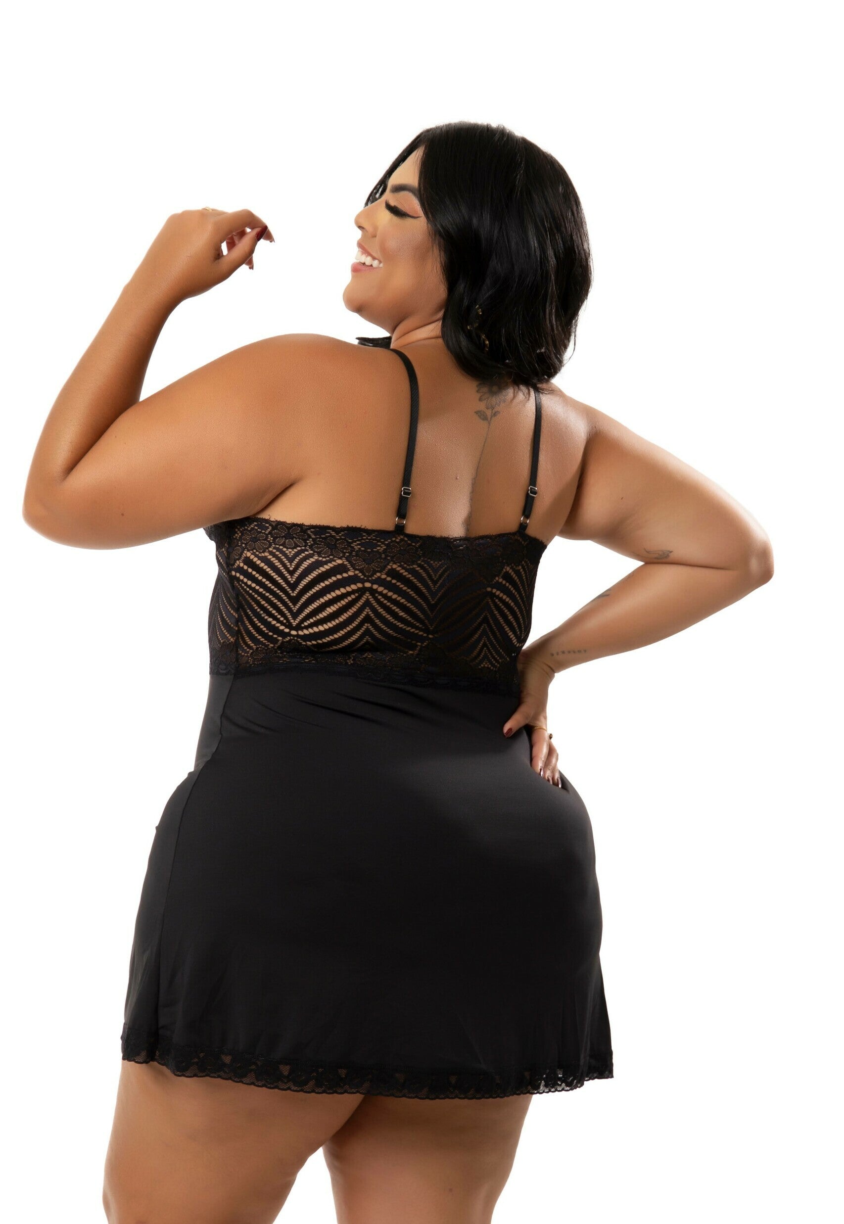 Camisola plus size em microfibra em Branco – Doce Malícia