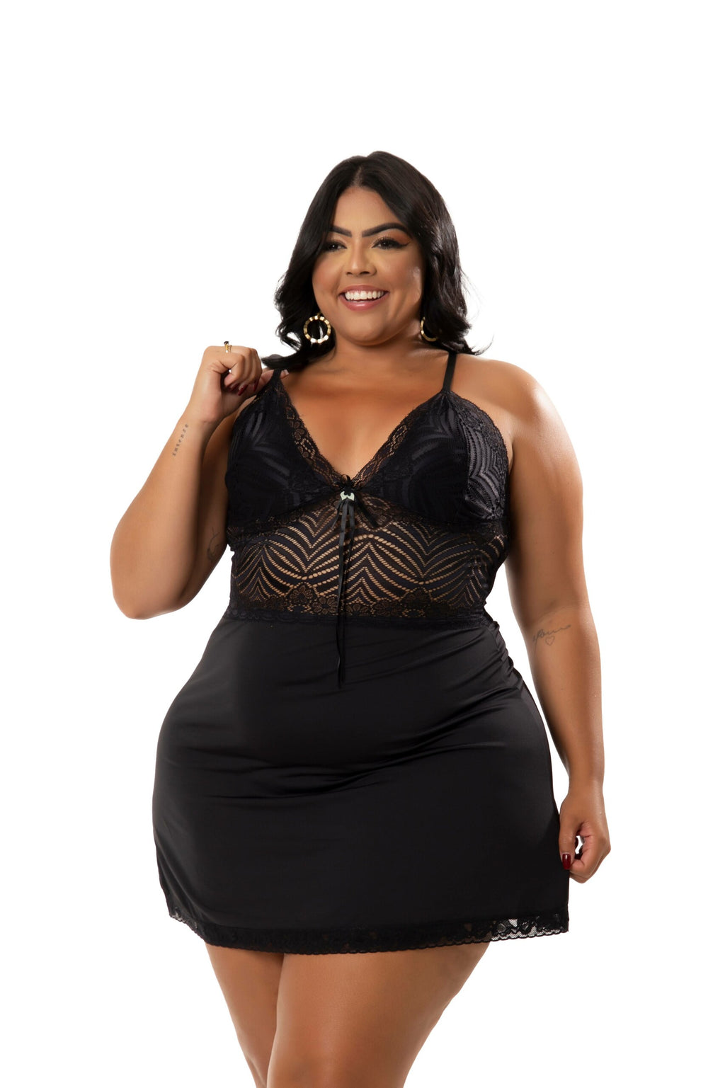 Camisola plus size em microfibra em Branco – Doce Malícia