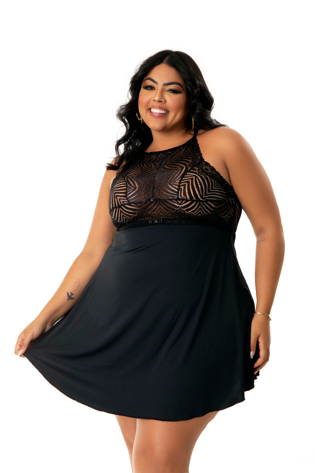 Camisola Sensual Plus Size em azul – Doce Malícia