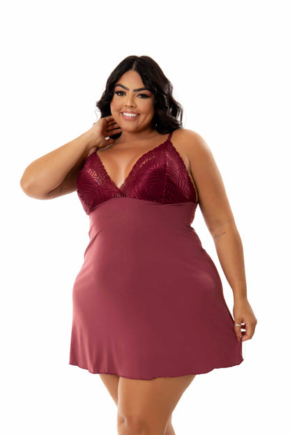 Camisola Plus Size em Branco – Doce Malícia