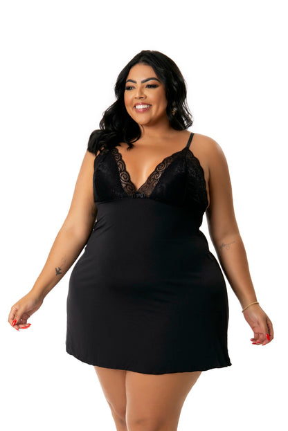 Camisola Plus Size em Branco – Doce Malícia