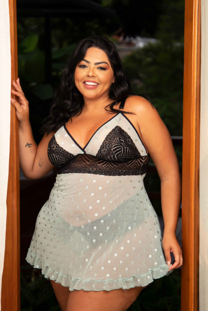 Camisola Plus Size em Branco – Doce Malícia