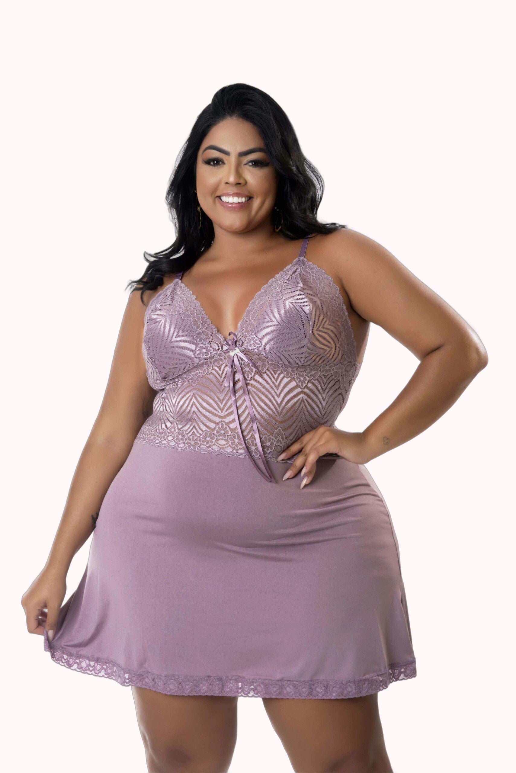 Camisola plus size em microfibra – Doce Malícia