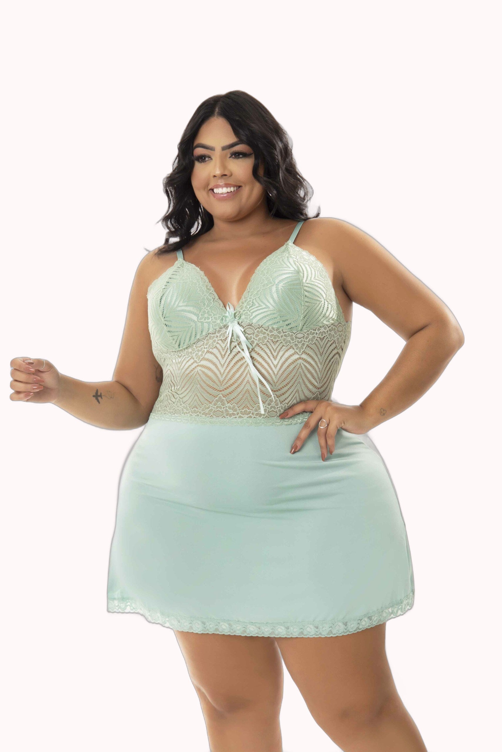 Camisola plus size em microfibra – Doce Malícia