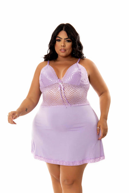 Camisola plus size em microfibra em Branco – Doce Malícia