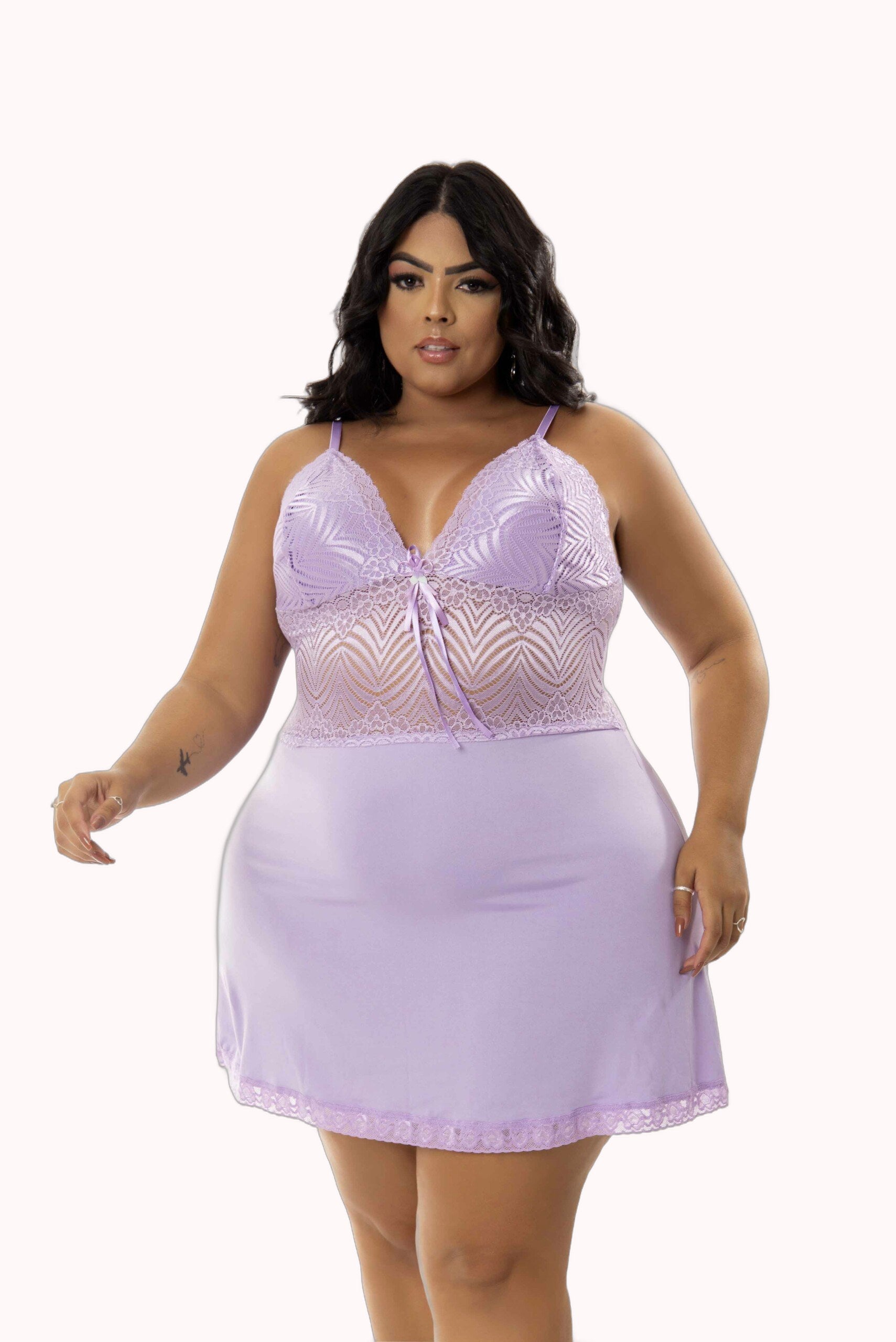 Camisola plus size em microfibra – Doce Malícia