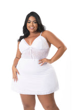 Camisola plus size em microfibra em Branco – Doce Malícia