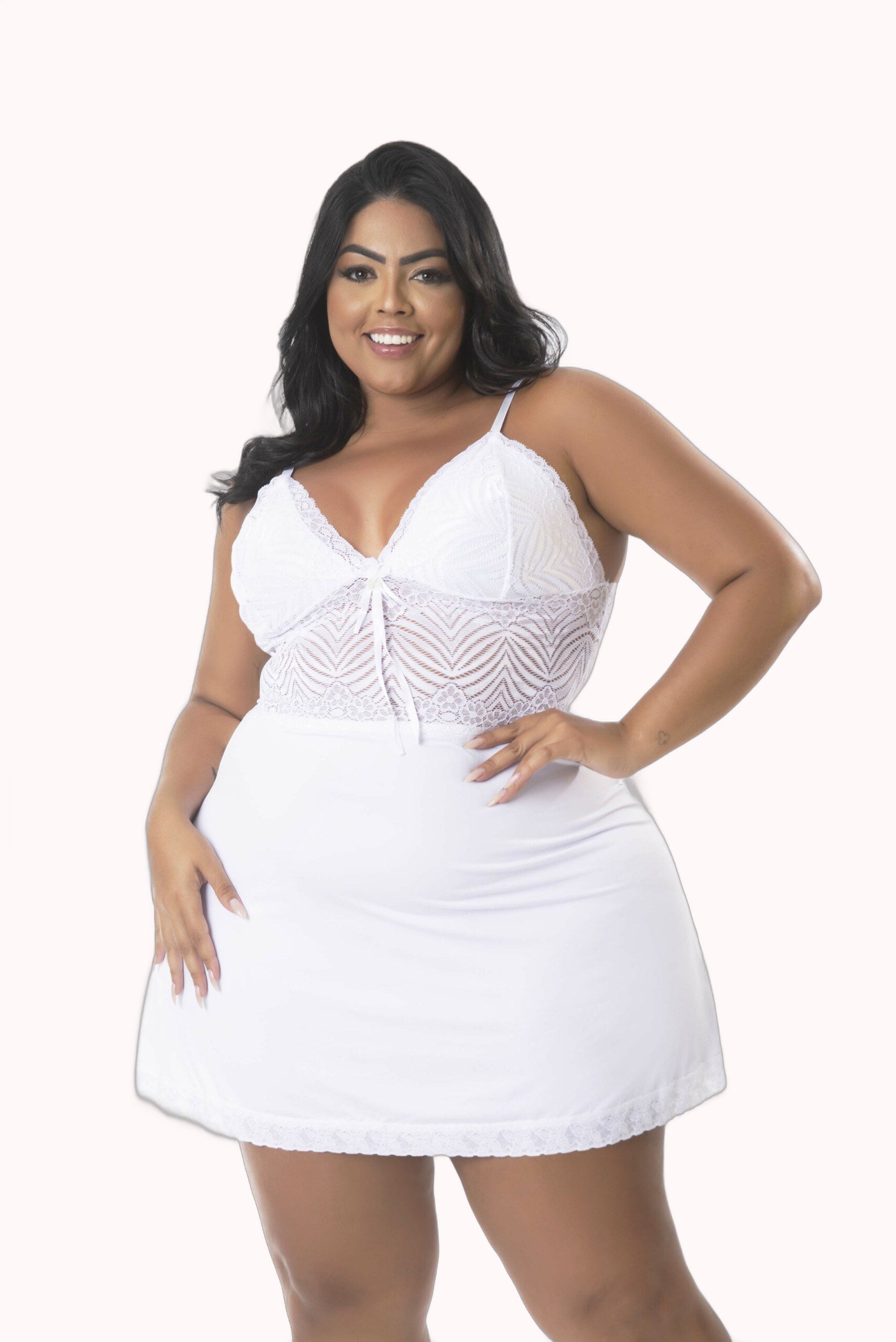 Camisola plus size em microfibra – Doce Malícia