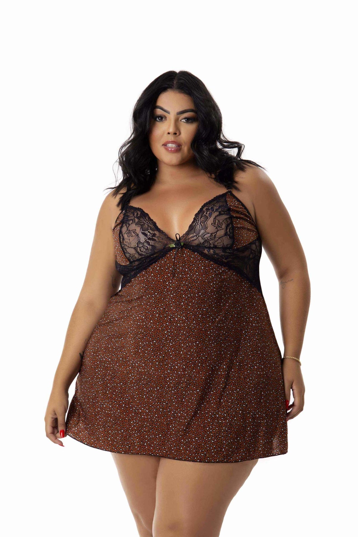 Camisola Plus Size em Liganete em Ameixa – Doce Malícia