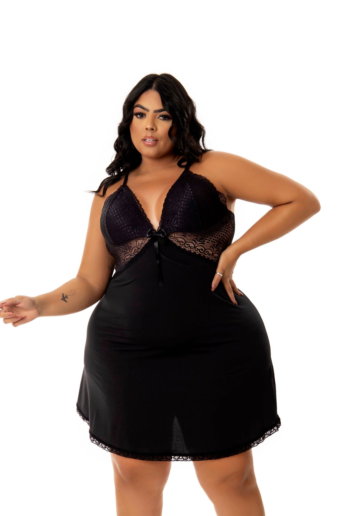 Camisola Plus Size Sexy em Branco – Doce Malícia