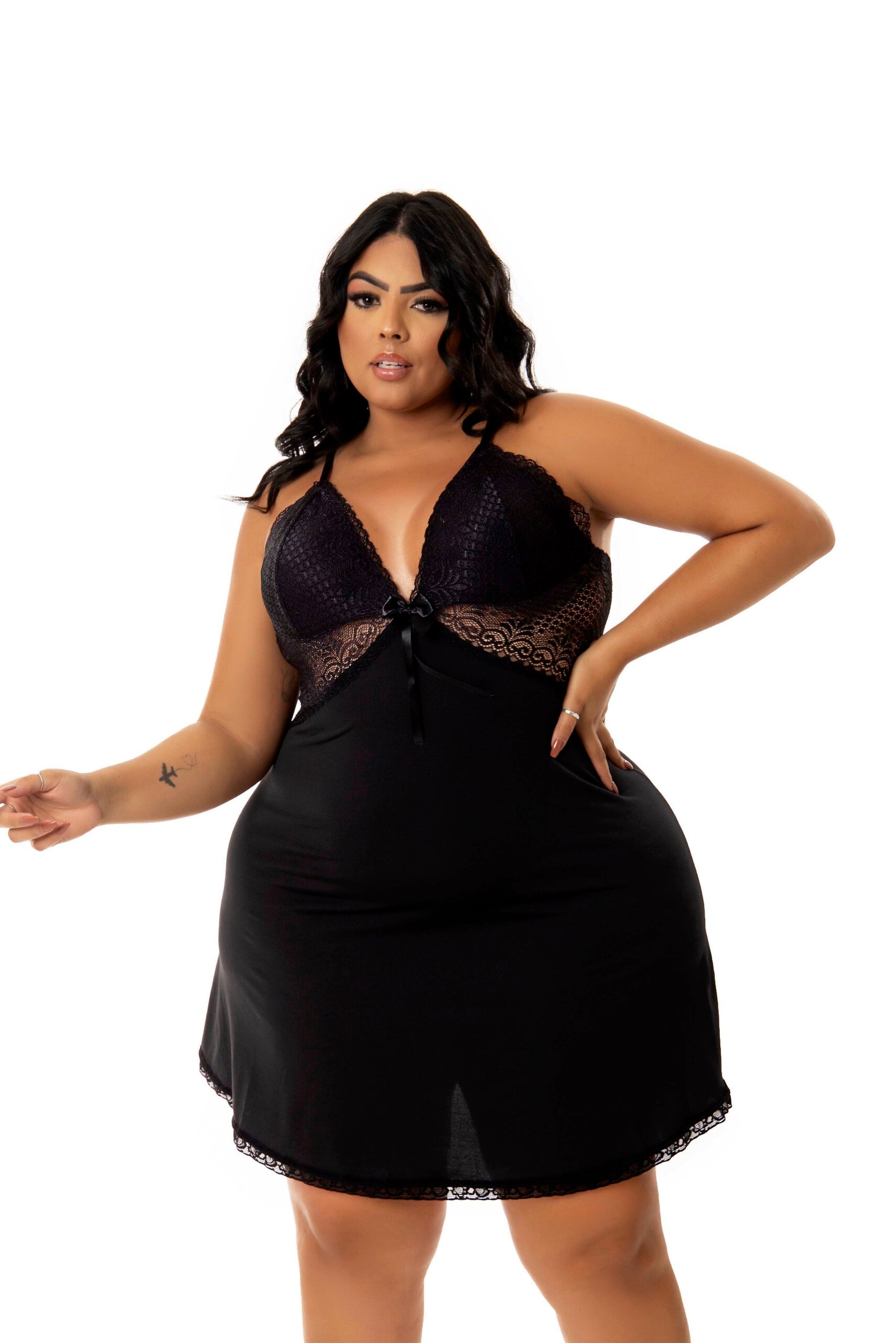 Camisola Plus Size Sexy em Branco – Doce Malícia