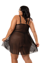 Camisola Sensual em Tule Plus Size em dourado – Doce Malícia