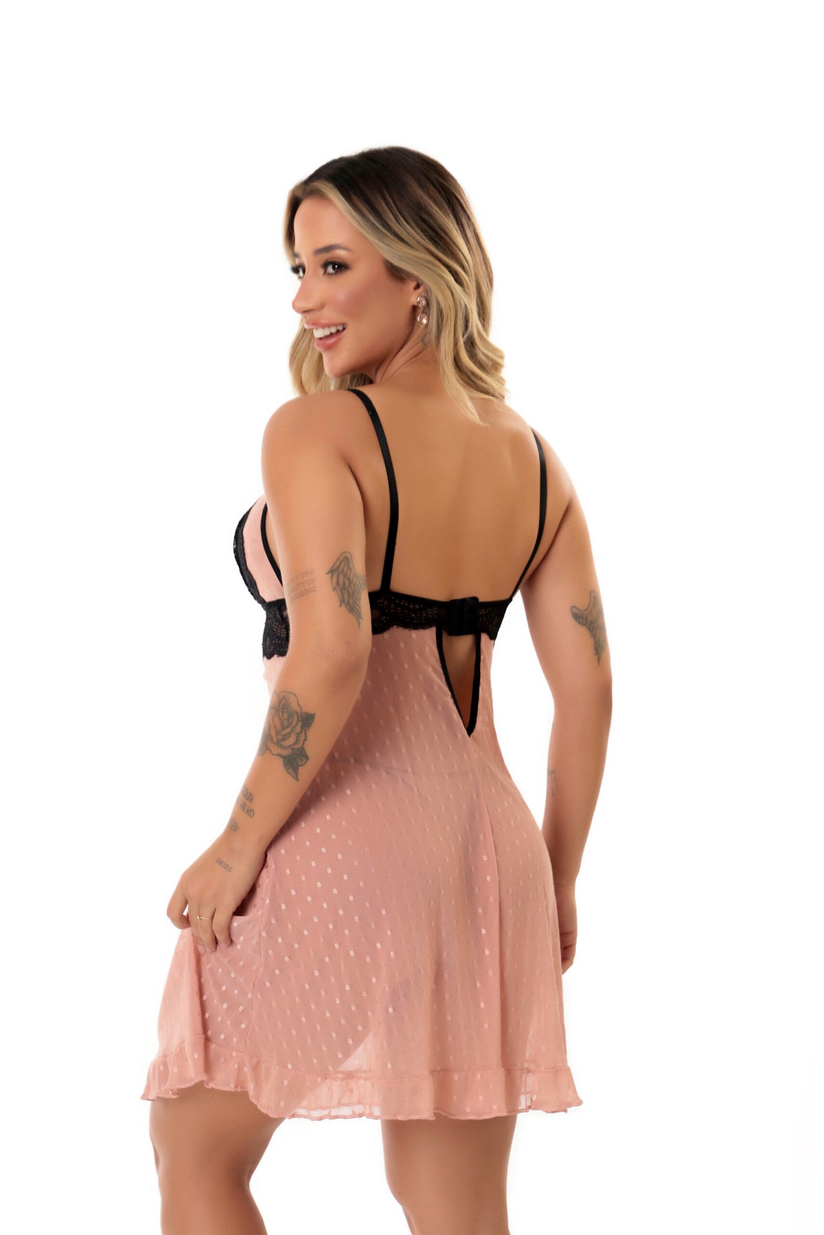 Camisola de Renda com Tule em Branco – Doce Malícia