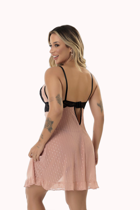Camisola de Renda com Tule – Doce Malícia