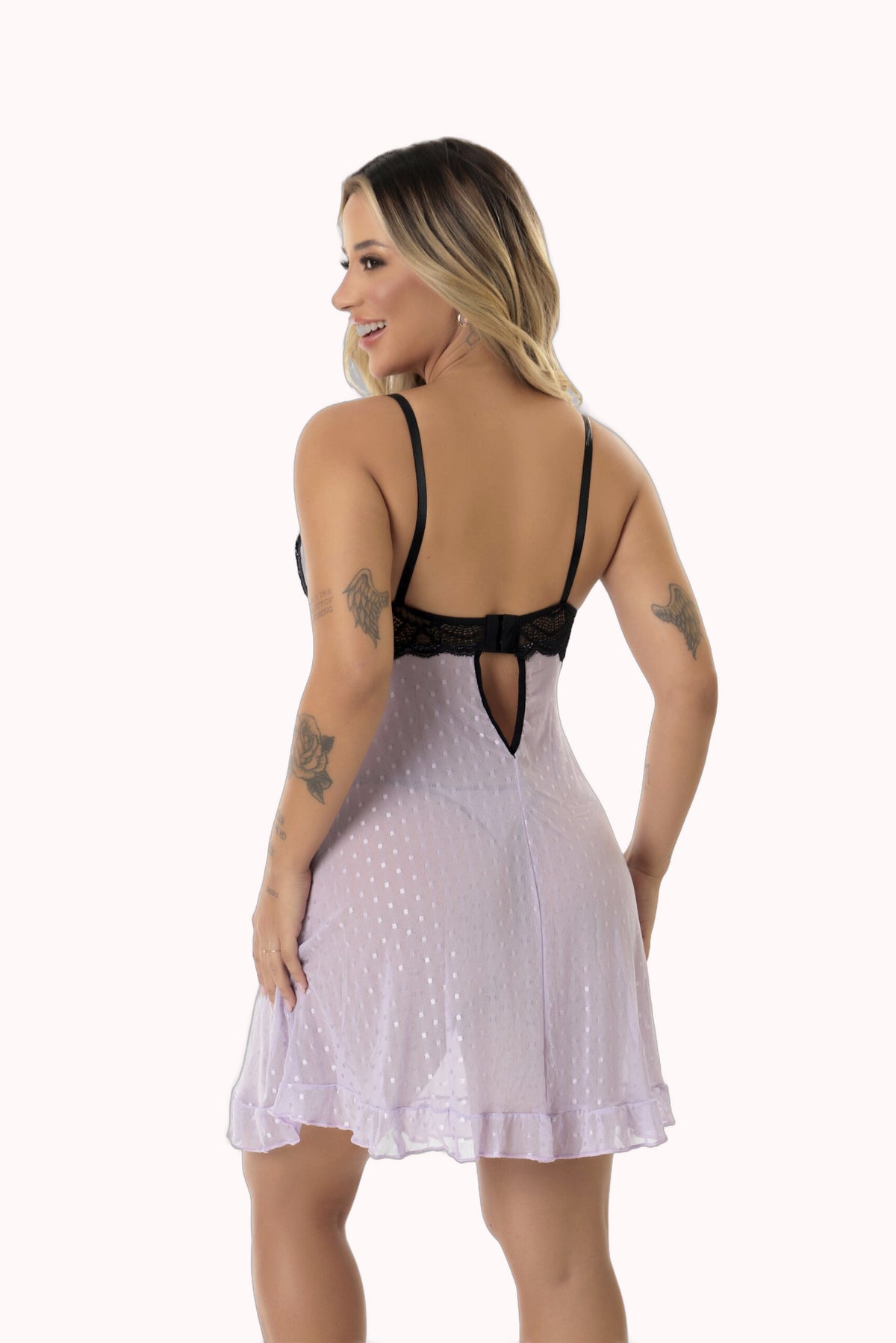 Camisola de Renda com Tule – Doce Malícia