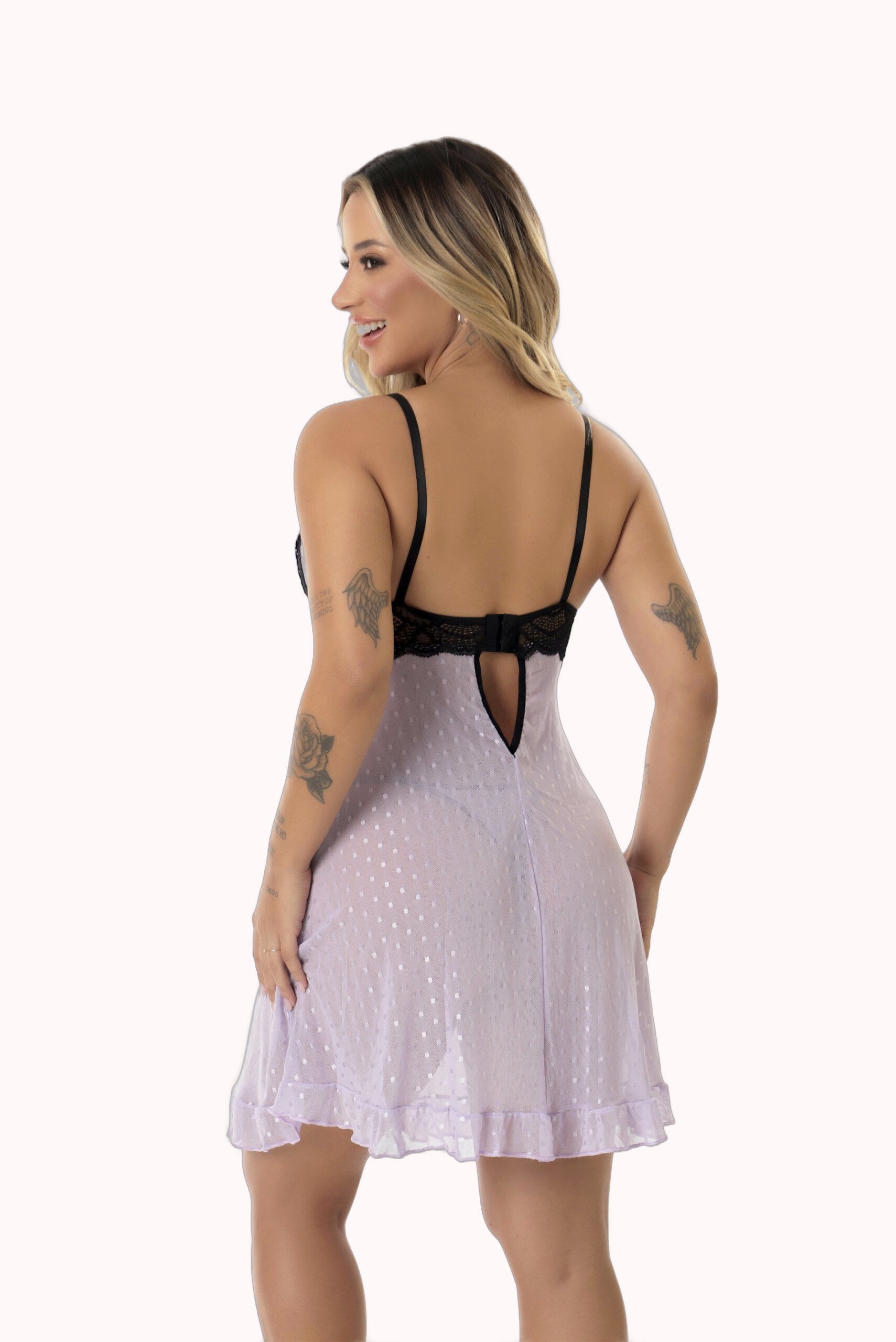 Camisola de Renda com Tule – Doce Malícia