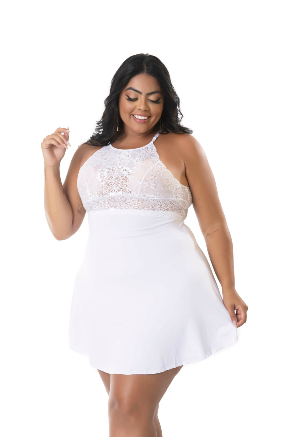 Camisola Sensual Plus Size em azul – Doce Malícia