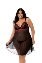 Camisola Sensual em Tule Plus Size em dourado – Doce Malícia