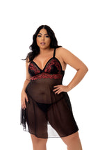 Camisola Sensual em Tule Plus Size em dourado – Doce Malícia