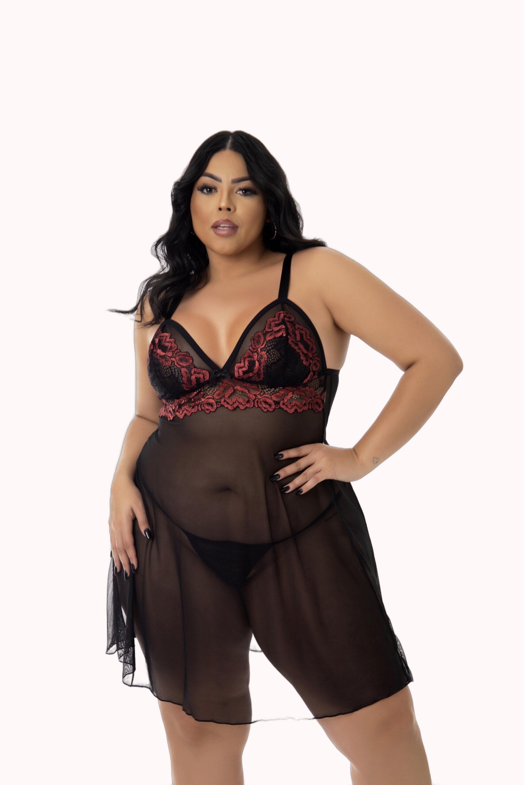 Camisola Sensual em Tule Plus Size – Doce Malícia