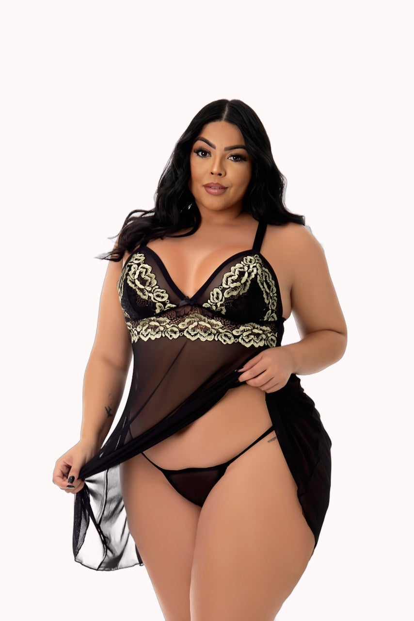 Camisola Sensual em Tule Plus Size – Doce Malícia