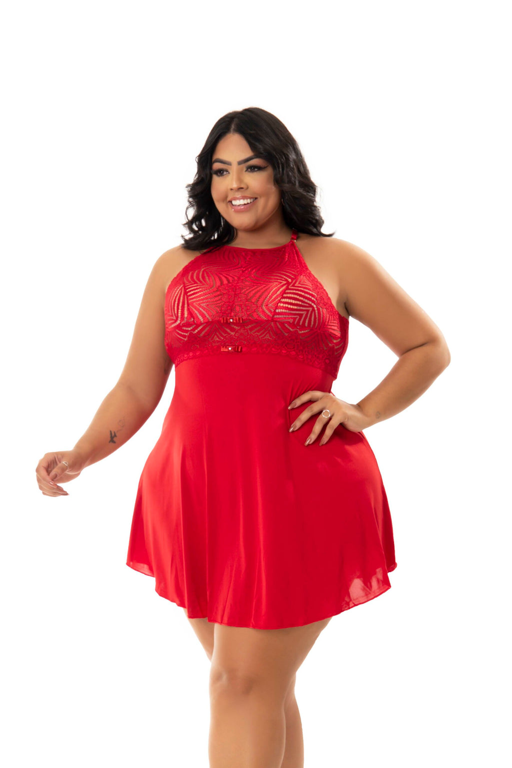 Camisola Sensual Plus Size em azul – Doce Malícia