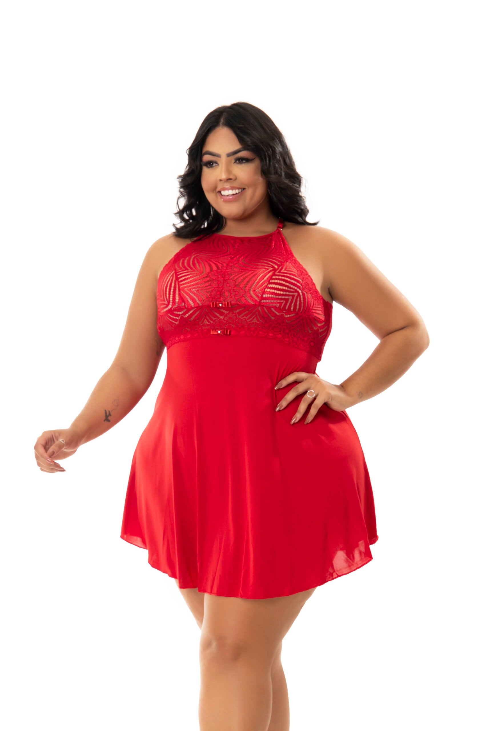 Camisola Sensual Plus Size em azul – Doce Malícia