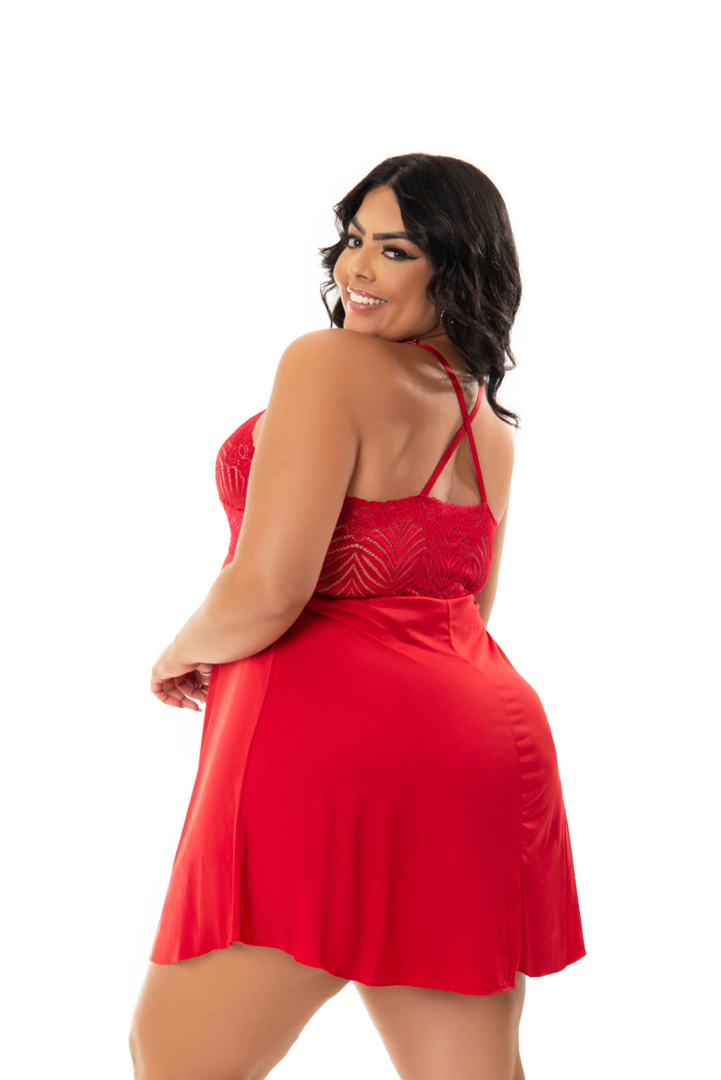 Camisola Sensual Plus Size em azul – Doce Malícia