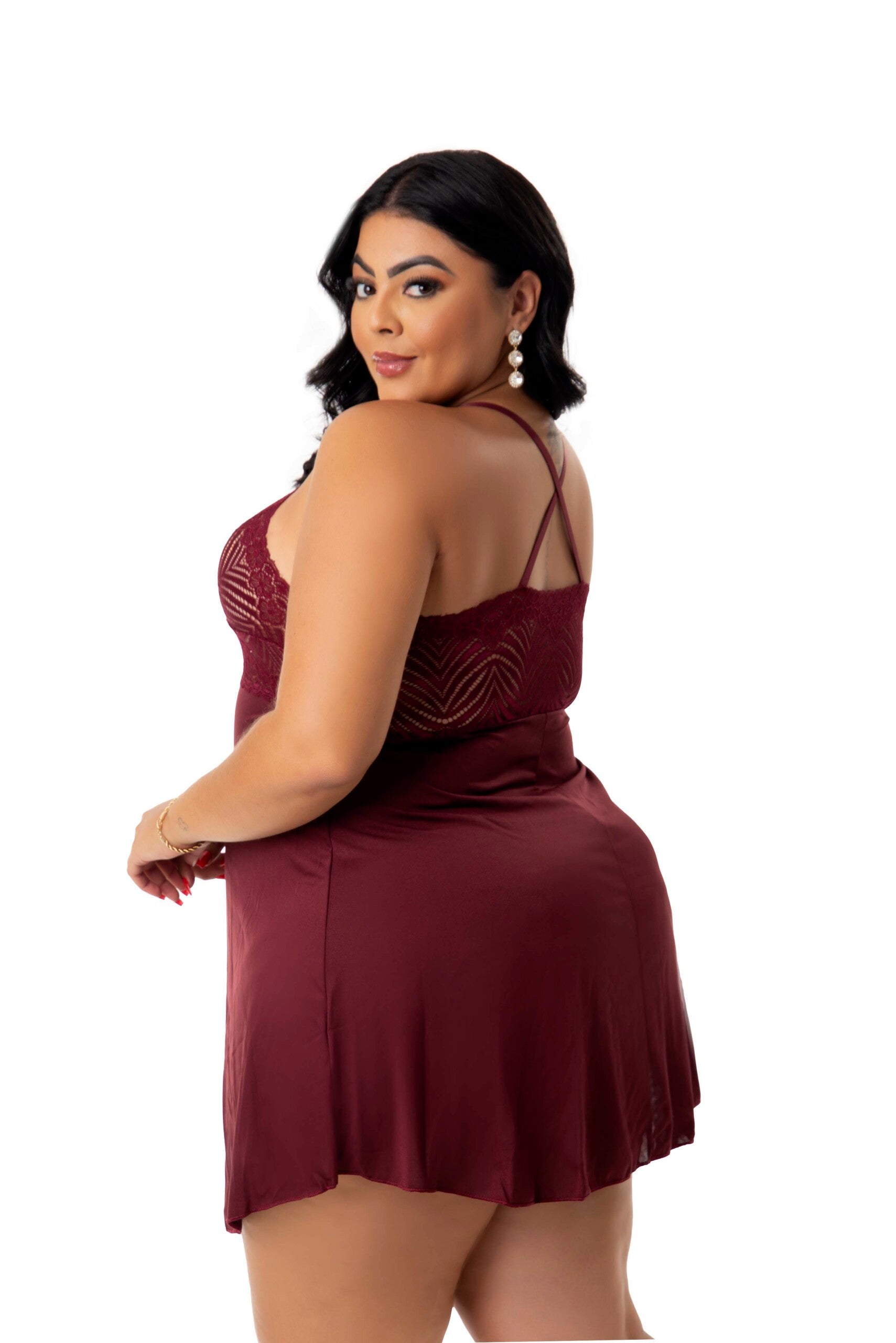 Camisola Sensual Plus Size em azul – Doce Malícia