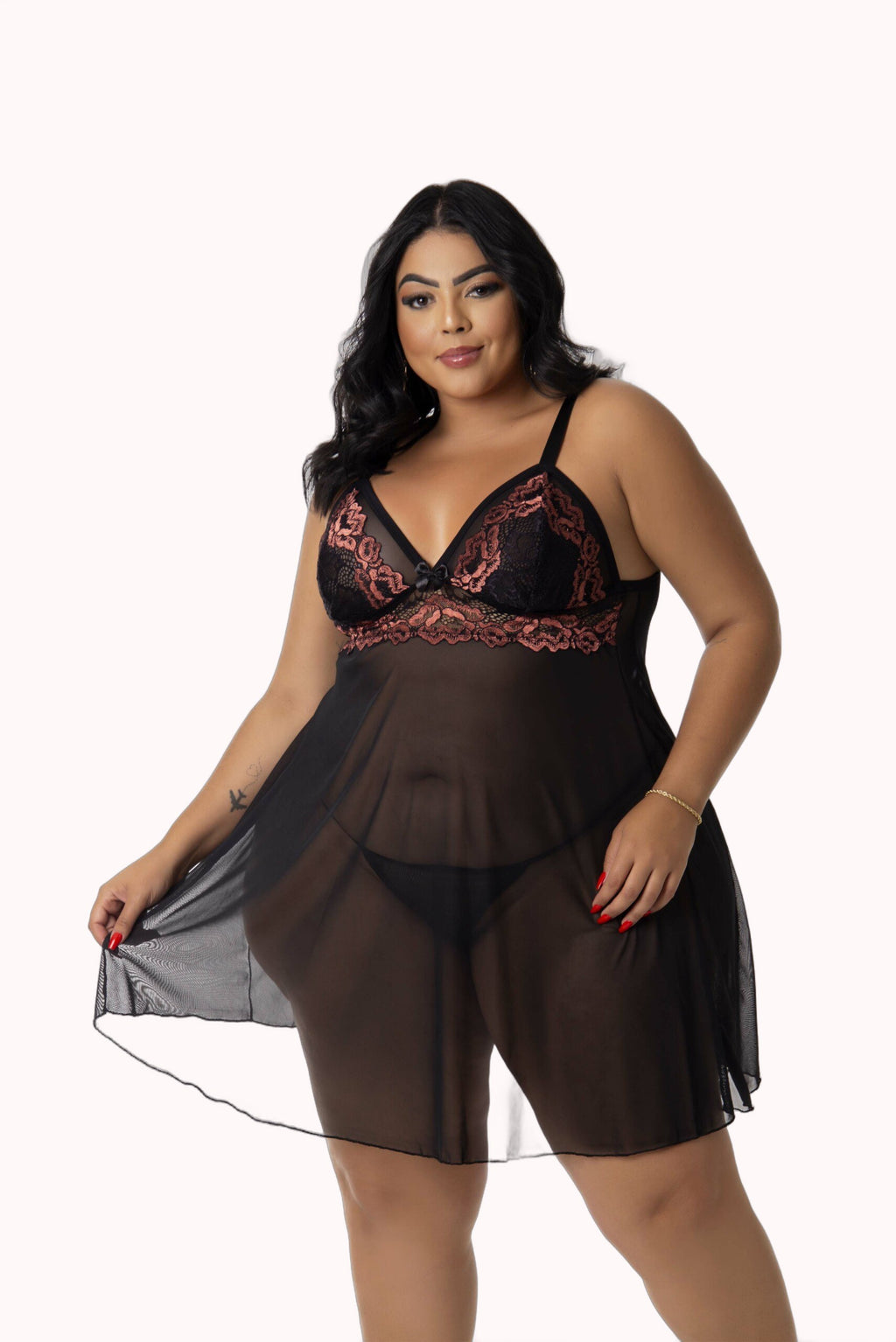Camisola Sensual em Tule Plus Size – Doce Malícia