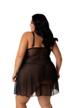 Camisola Sensual em Tule Plus Size em dourado – Doce Malícia