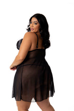 Camisola Sensual em Tule Plus Size em dourado – Doce Malícia