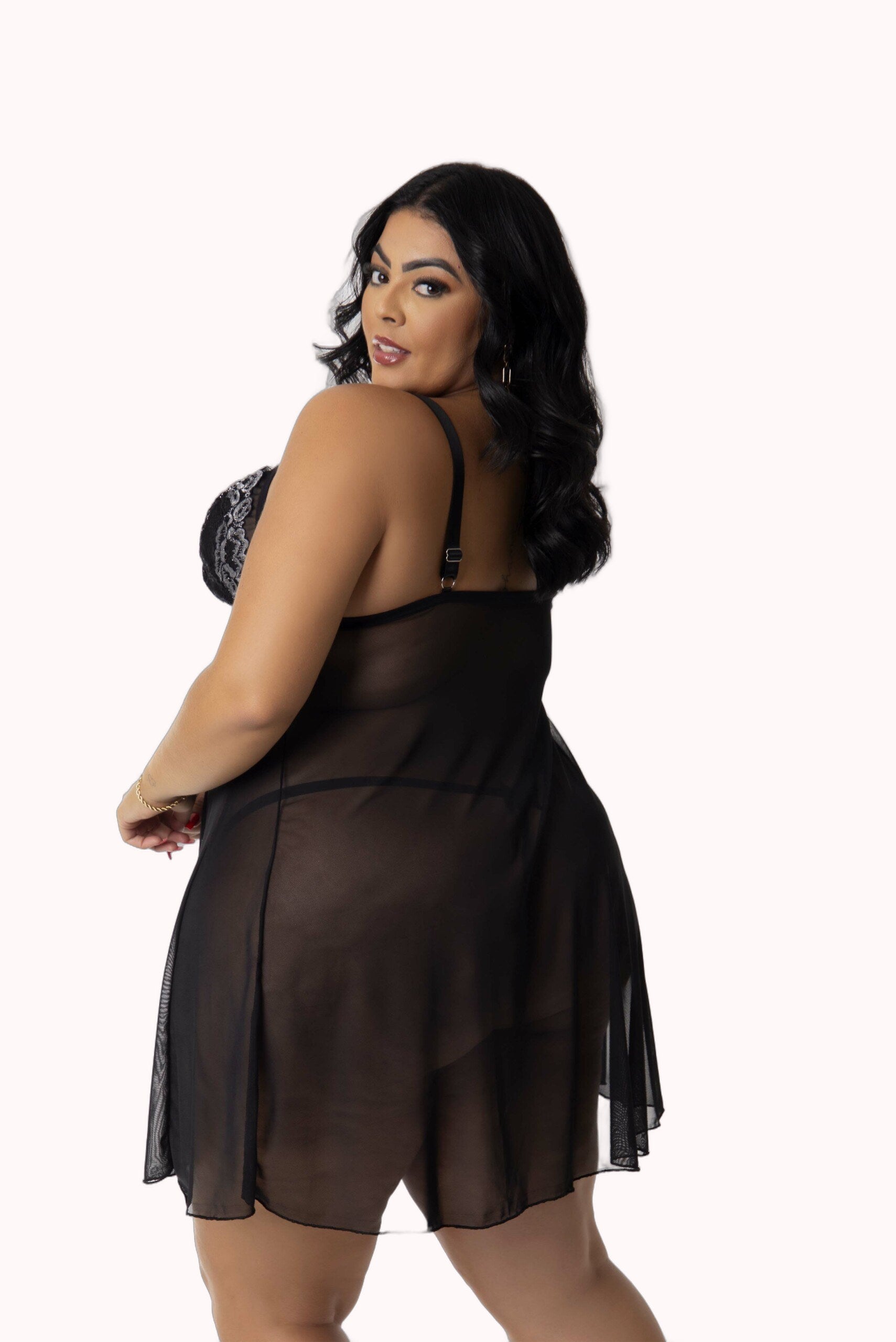 Camisola Sensual em Tule Plus Size – Doce Malícia