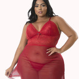 Camisola sexy plus size com calcinha – Doce Malícia