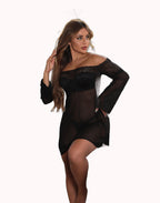 Camisola em Renda com Bojo e Calcinha – Doce Malícia