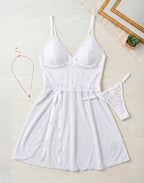 Camisola Sexy em Tule com Fenda em azul-Marinho – Doce Malícia