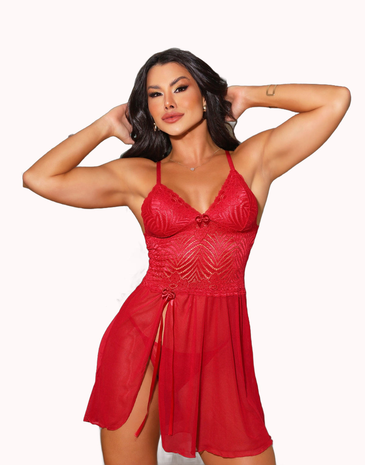 Camisola Sexy em Tule com Fenda – Doce Malícia