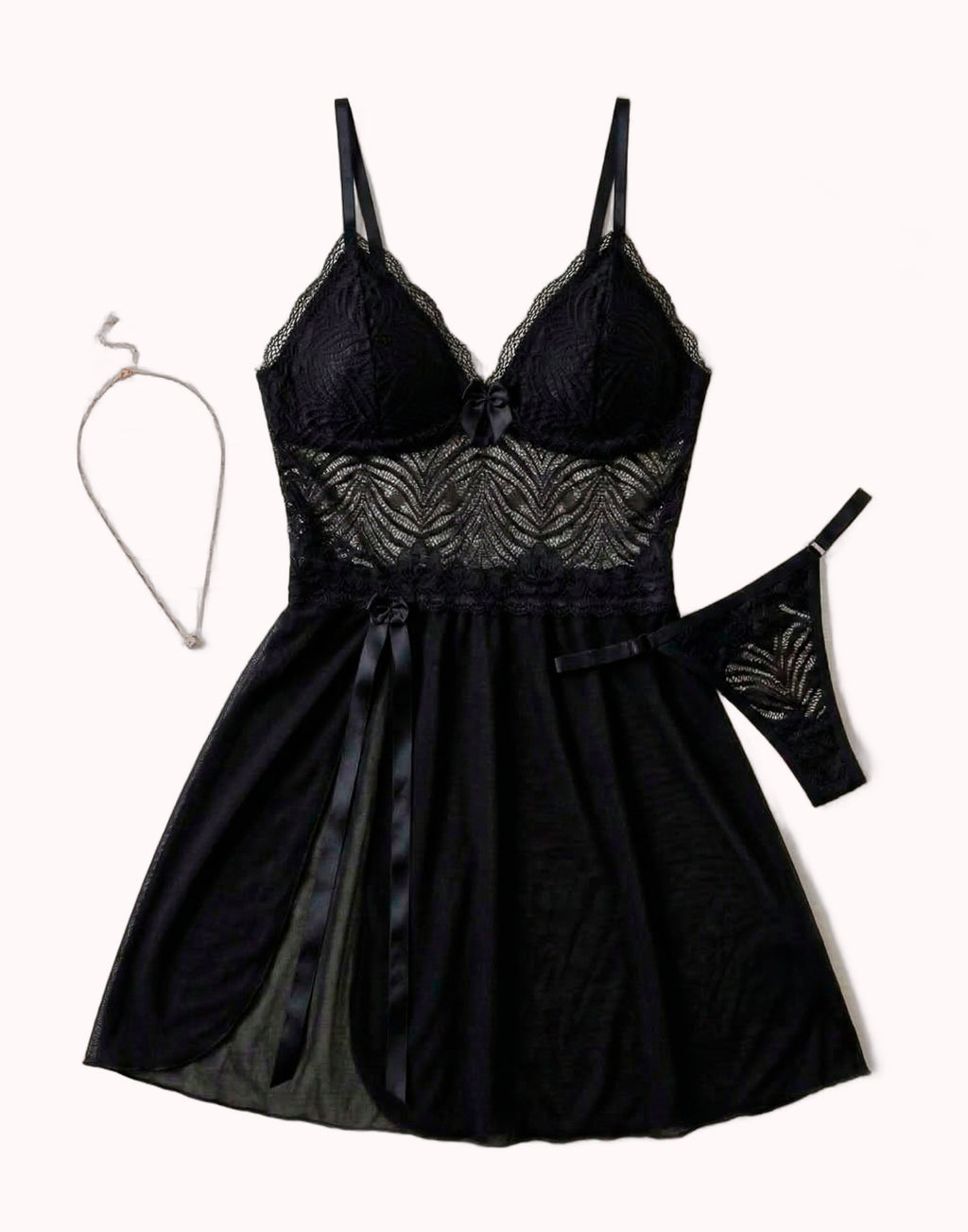 Camisola Sexy em Tule com Fenda – Doce Malícia