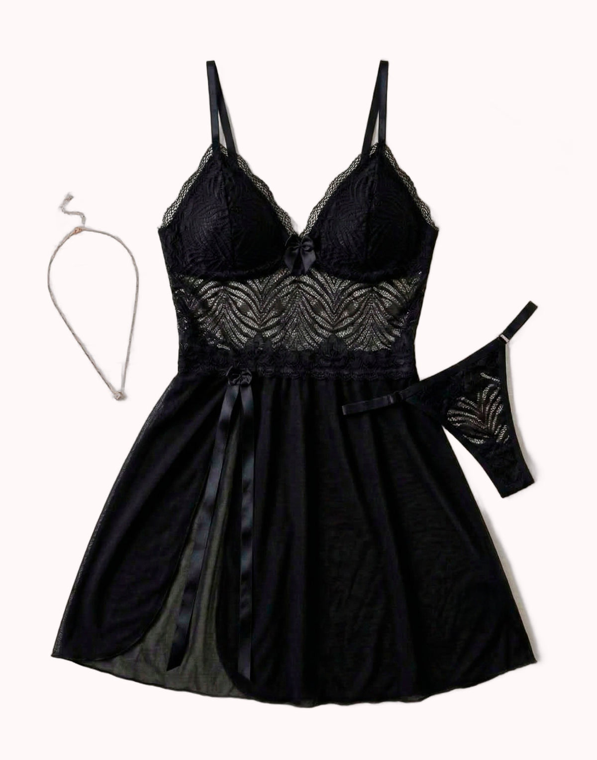 Camisola Sexy em Tule com Fenda – Doce Malícia