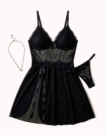 Camisola Sexy em Tule com Fenda – Doce Malícia
