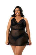 Camisola sexy plus size com calcinha em Branco – Doce Malícia