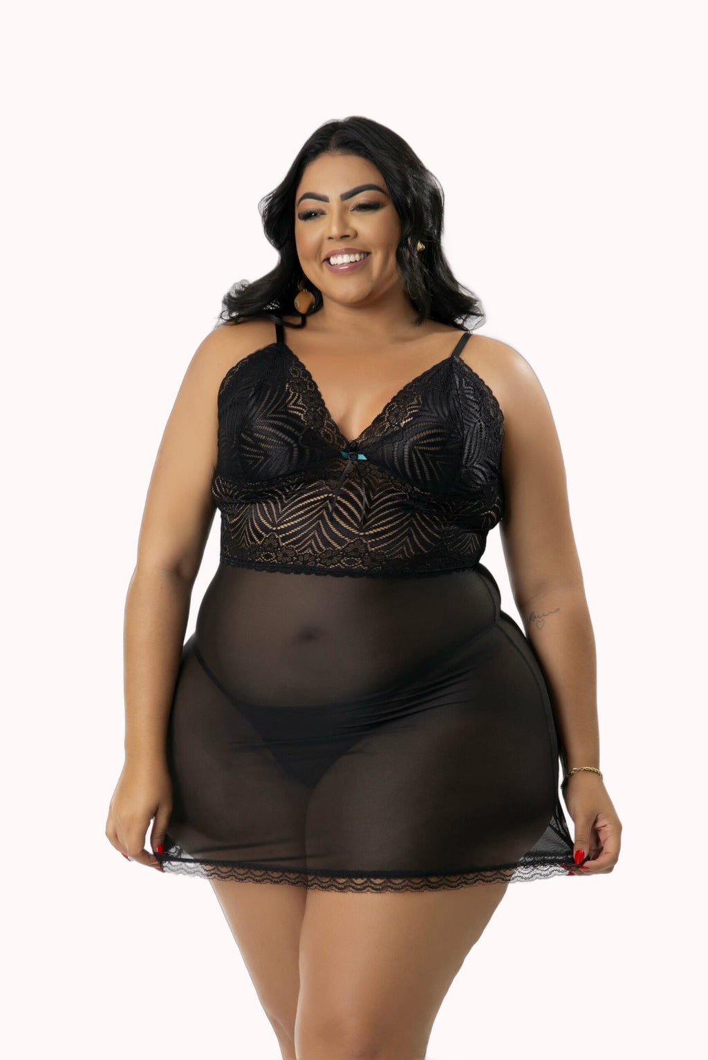 Camisola sexy plus size com calcinha – Doce Malícia