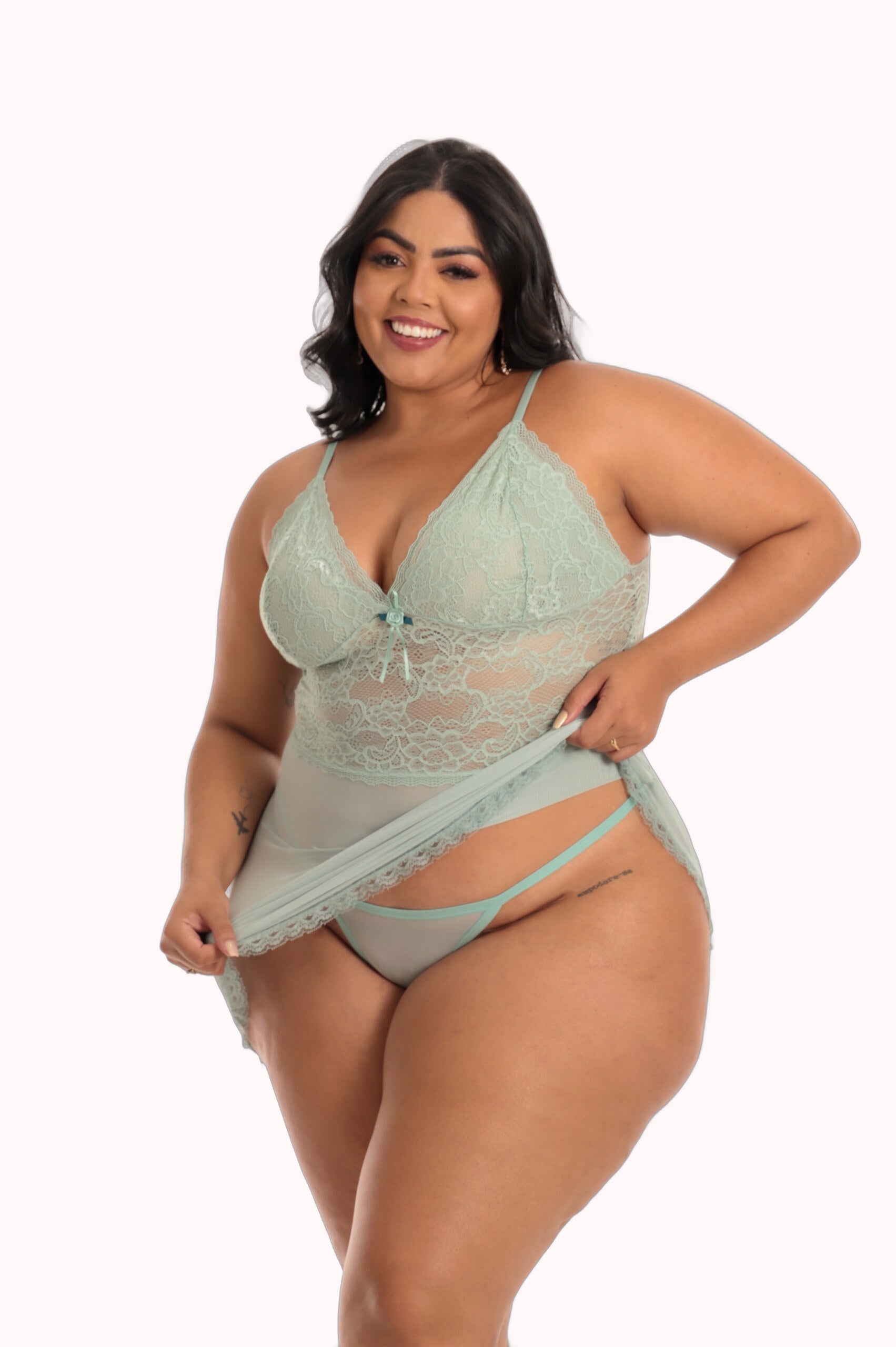 Camisola sexy plus size com calcinha – Doce Malícia