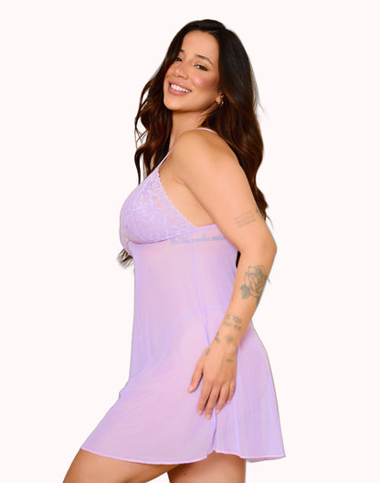 Camisola em Tule com Calcinha – Doce Malícia