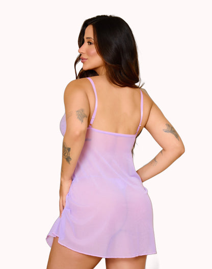 Camisola em Tule com Calcinha – Doce Malícia