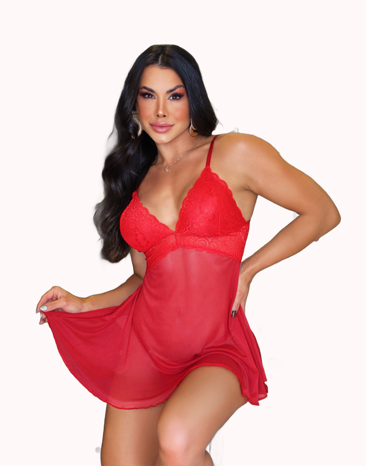 Camisola de Tule e Renda com Costas Abertas – Doce Malícia
